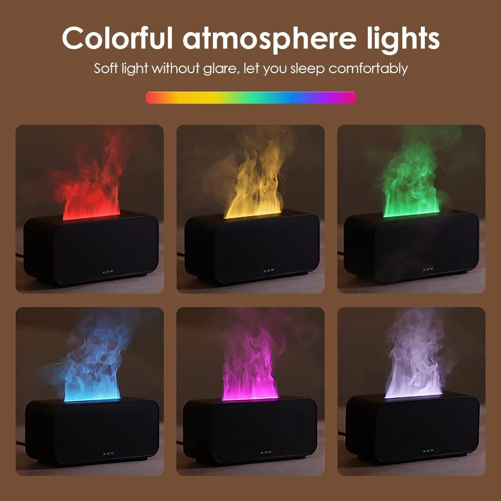 Diffusore a Fiamma 3D & Umidificatore 120 ml – Aromaterapia USB, 7 Colori, Timer 1/3/5h | VIVAURA